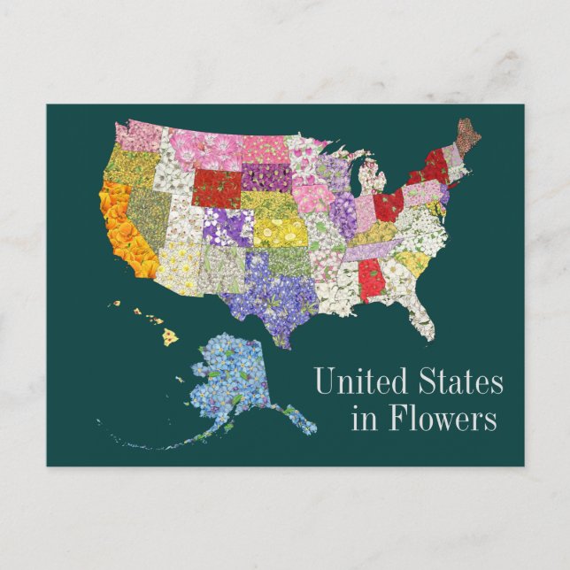 Postale États-Unis en Fleurs - Alt Back Design Carte posta (Devant)