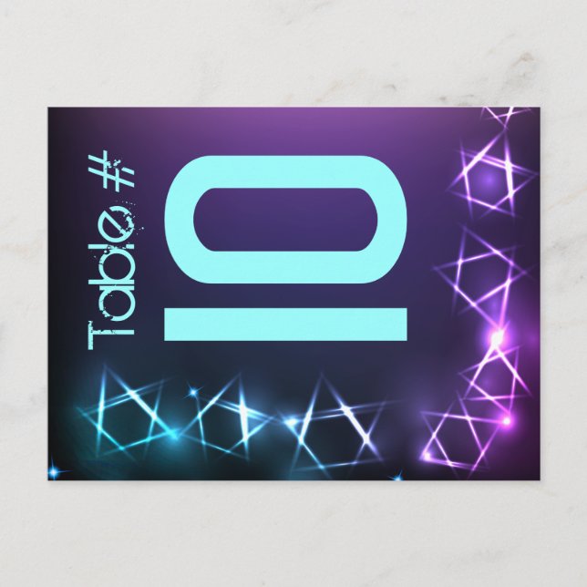 Postale ÉTOILES et LUMIÈRES Numéro de tableau Carte de siè (Devant)