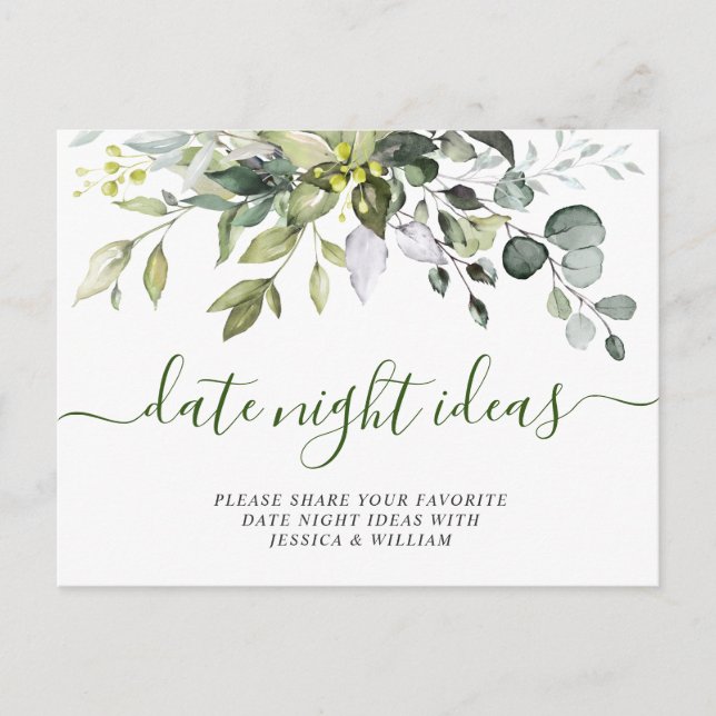 Postale Eucalyptus Fête des mariées Date Carte d'Idée de n (Devant)