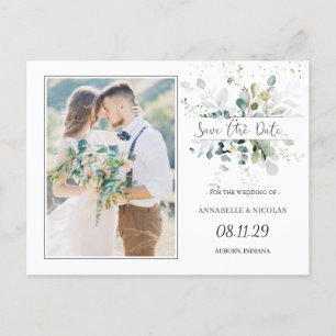 Postale Eucalyptus Foliage Enregistrer la date Photo Carte