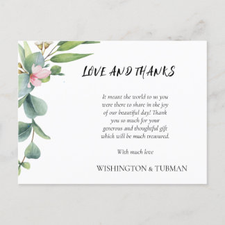 Postale Eucalyptus Rustic Greenery Carte de remerciements