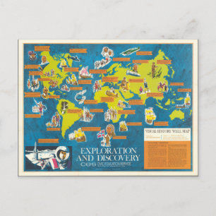 Postale Exploration et découverte Carte du monde de l'hist