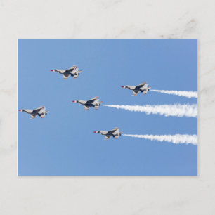 Postale F-16 Thunderbirds volant en formation à cinq carte