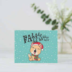 Postale Fa La La La La Christmas Chant Chien   Carte posta