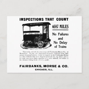 Postale Fairbanks Morse Track Inspection MotoCar Carte pos