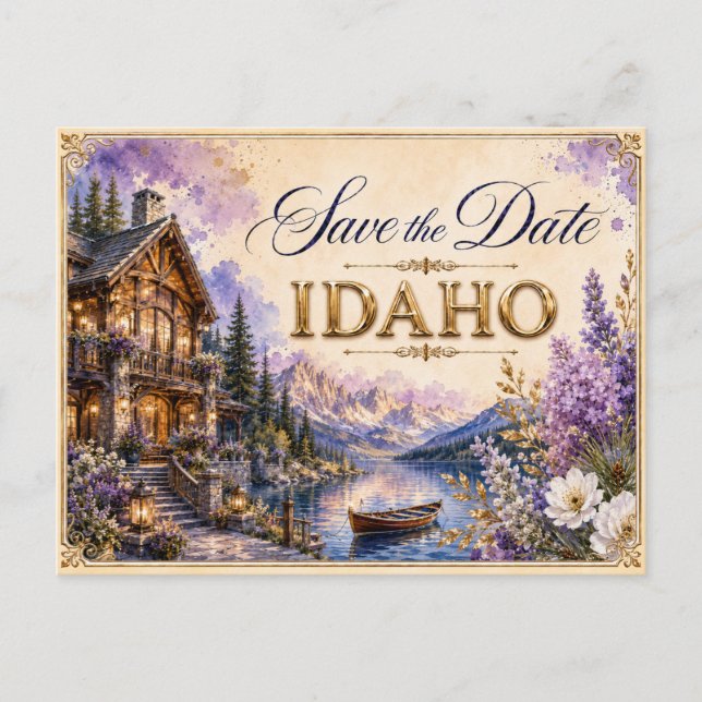 Postale Faire carte de mariage Save the Date Idaho (Devant)
