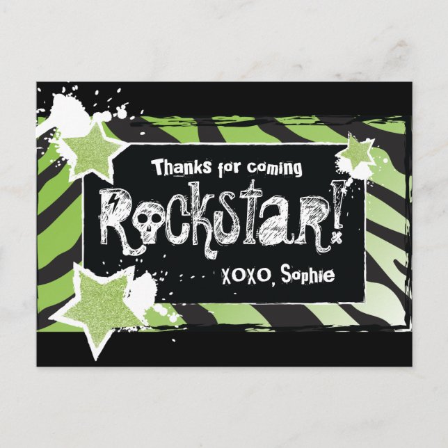 Postale Faire la fête comme une Rockstar - Carte de remerc (Devant)