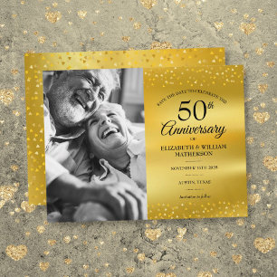 Postale Faire-part 50e Anniversaire de Mariage Carte de Pré-Sauvegard