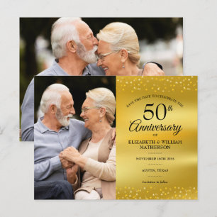 Postale Faire-part 50e Anniversaire de Mariage Carte de Pré-Sauvegard