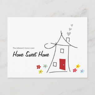 Postale Faire-part Accueil Sweet Home Nous avons déplacé carte postal