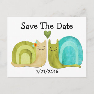 Postale Faire-part Aimer Escargots Mariage Enregistrer La Date Carte