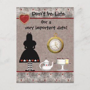 Postale Faire-part Alice au Pays des Merveilles Carte de Mariage "Sau