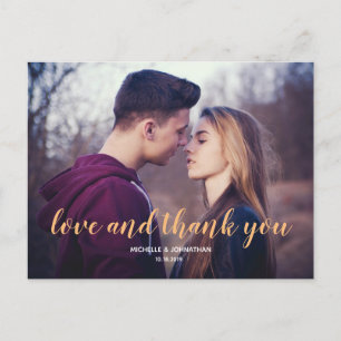 Postale Faire-part Amour et merci - Carte de remerciement photo de ma