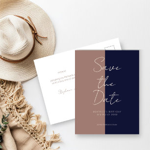 Postale Faire-part Anniversaire Enregistrer la carte de date Mocha &