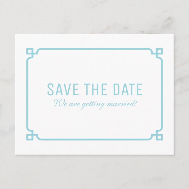 Postale Faire-part Aqua Paradise Deco Chic Enregistrer la date Carte  (Devant)