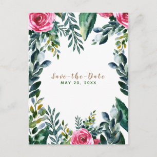 Postale Faire-part Aquarelle botanique floral vintage carte de sauveg