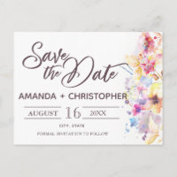 Aquarelle Pastel Floral | Enregistrer la carte pos