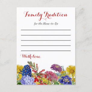 Postale Faire-part Baby shower fleur sauvage Carte de tradition famil