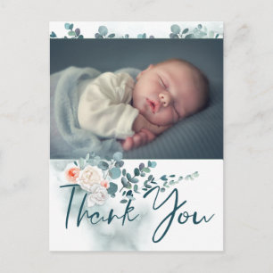 Postale Faire-part Baptême Carte de remerciements avec photo