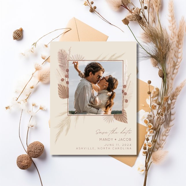 Postale Faire-part Budget Boho Photo Mariage Carte de Save the Date (Budget Boho Photo Wedding Save the Date)