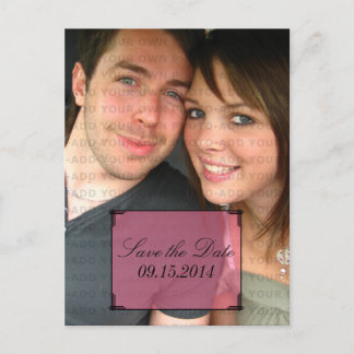 Postale Faire-part Cadre Art déco rose Enregistrer la date Carte post
