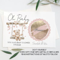 Carte à gratter DIY Baby Shower Fleur de Cerisier