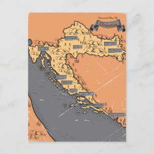 Postale Faire-part Carte ancienne vintage de Croatie