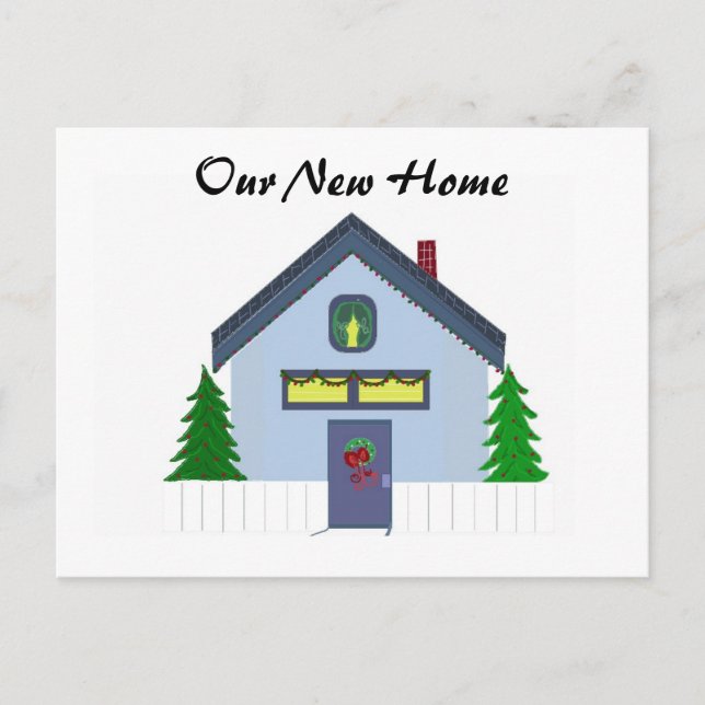 Postale Faire-part Carte d'adresse Blue House (Devant)