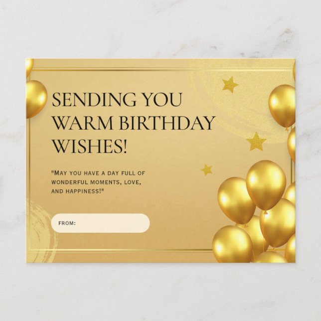 Postale Faire-part Carte d'anniversaire vibrante (Devant)