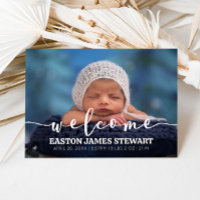 Carte d'annonce de naissance de bébé photo minimal