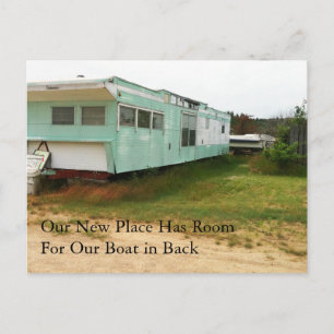 Postale Faire-part Carte de changement d'adresse : Bateau en arrière