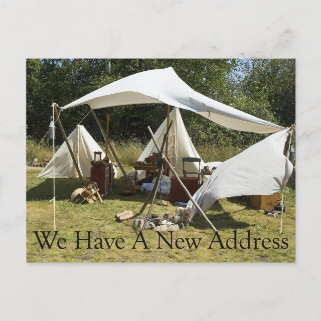 Postale Faire-part Carte de changement d'adresse - Camp (Devant)