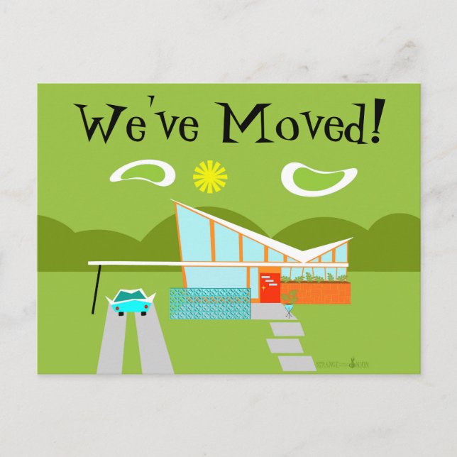 Postale Faire-part Carte de changement d'adresse de maison rétro à Pa (Devant)