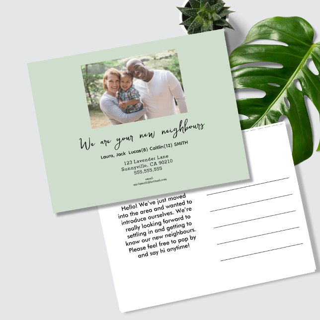 Postale Faire-part Carte de changement d'adresse vert moderne – Nous  (Créateur téléchargé)