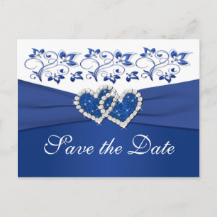 Postale Faire-part Carte de conservation Royal Blue et Blanc