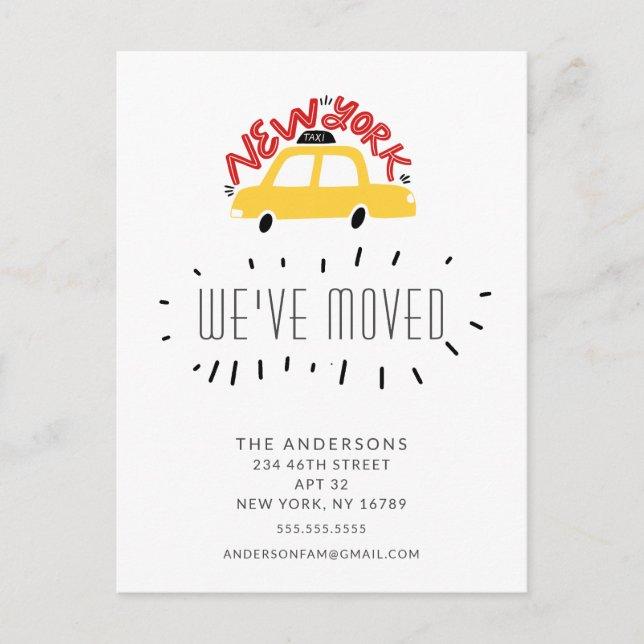 Postale Faire-part Carte de déclaration de déménagement fun New York  (Devant)