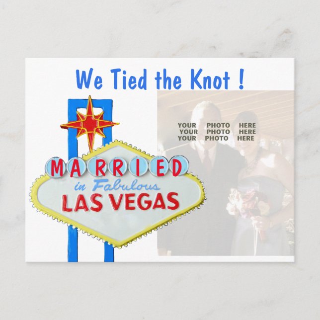 Postale Faire-part Carte de déclaration de mariage à Las Vegas (Devant)