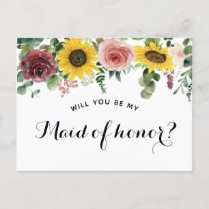 Postale Faire-part carte de demande de témoin de mariage