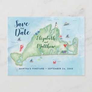 Postale Faire-part Carte de Edgartown Marthas Vineyard pour Sauvegard