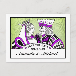 Postale Faire-part Carte de jeu King & Queen Enregistrer la date Post