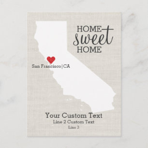 Postale Faire-part Carte de l'amour de la Californie Maison Douce Mai