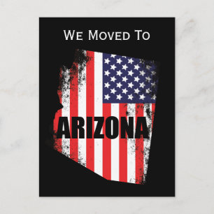 Postale Faire-part Carte de l'Arizona Drapeau Américain Liberté Dépla