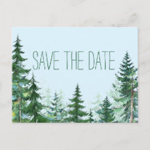 Carte de mariage au sapin pour annoncer la date