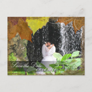 Postale Faire-part Carte de mariage avec photo "Save the Date" Feuill