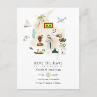 Carte de mariage de destination à Cartagena en Col