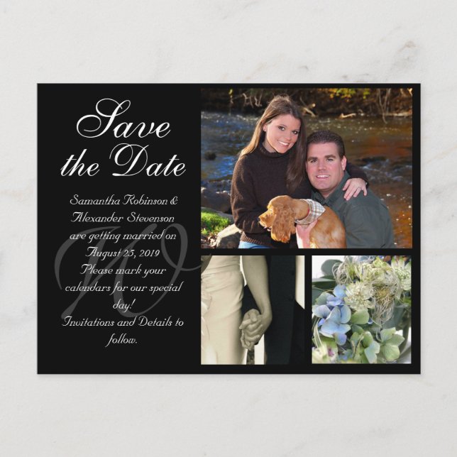 Postale Faire-part Carte de mariage personnalisable 'Save the Date' 3 (Devant)