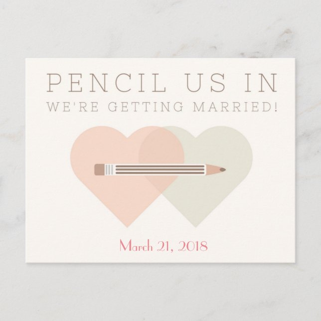 Postale Faire-part Carte de mariage 'Sauver la date' (Devant)