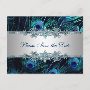 Postale Faire-part Carte de Mariage Save the Date Colombe d'Argent su