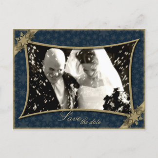 Postale Faire-part Carte de mariage "Save the Date" Flocons de neige