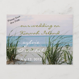 Postale Faire-part Carte de mariage sur la plage venteuse